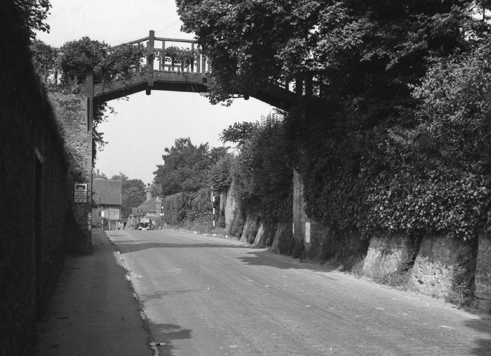 Wooden bridge in unidentified village